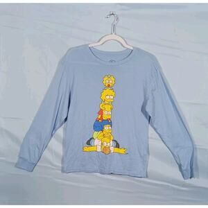 The Simpsons Women's Medium Blue Long Sleeve T-Shirt